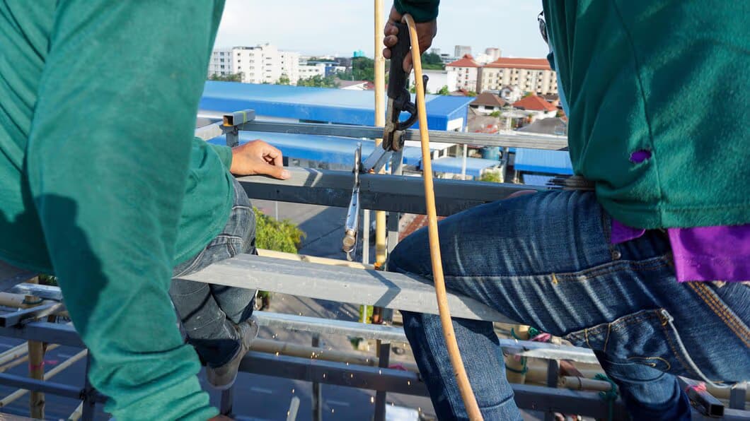 Welding work during a marine repair