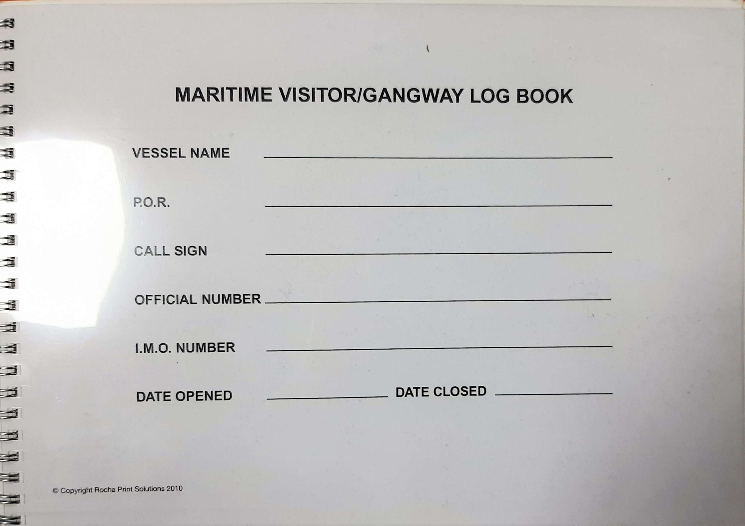 Maritime ISPS Visitor logbook